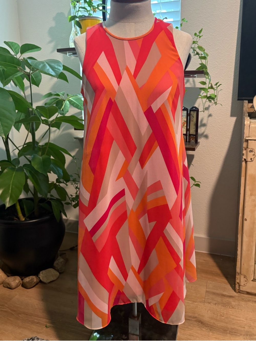 Calvin Klein Woman’s sz6 Geometric Sleeveless Mini Dress Colorful Shift dressGUC